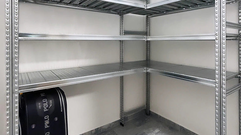Boltless L-Shape Storage Rack with Bottom Tier Raised for Luggage - SIM WIN LIANG Singapore