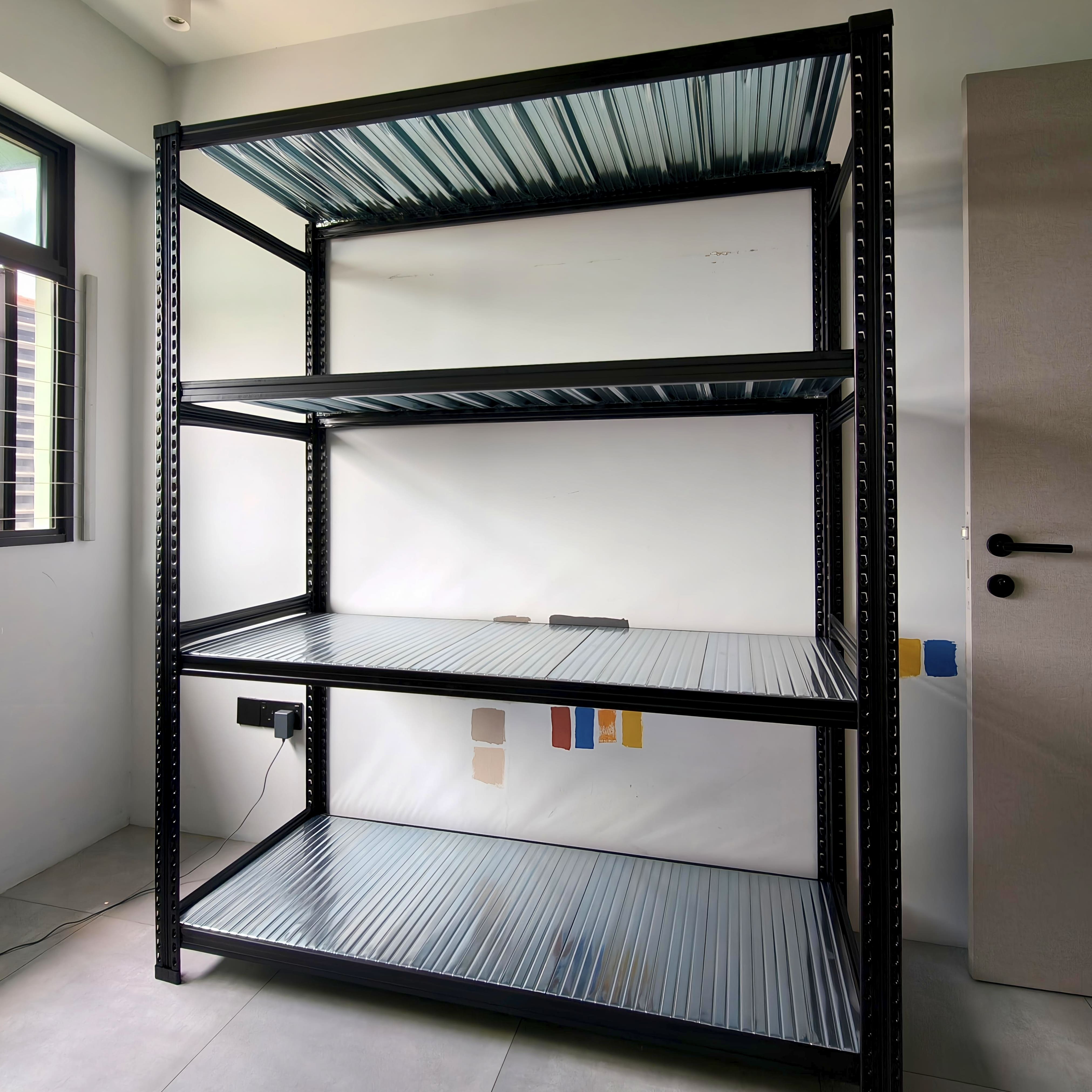 Black Boltless Storage Storeroom Rack 4 Tiers for Home, Office and Warehouse - SIM WIN LIANG Singapore