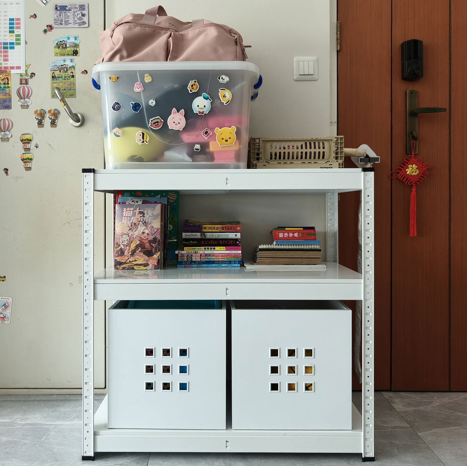Boltless Console Modular Low Shelving White for Home - SIM WIN LIANG Singapore