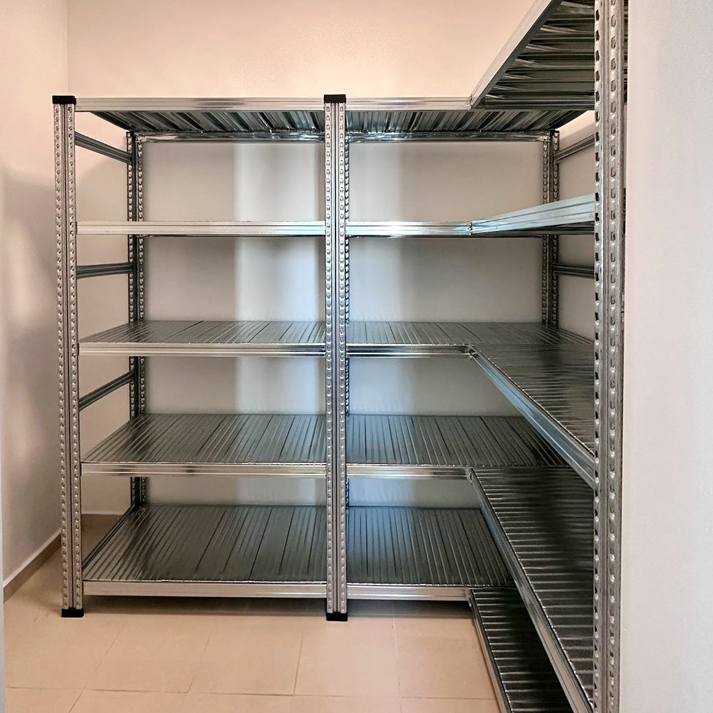 Boltless L-Shape Rack with Extension to maximize storage in HDB Bomb Shelters and Storerooms - SIM WIN LIANG Singapore