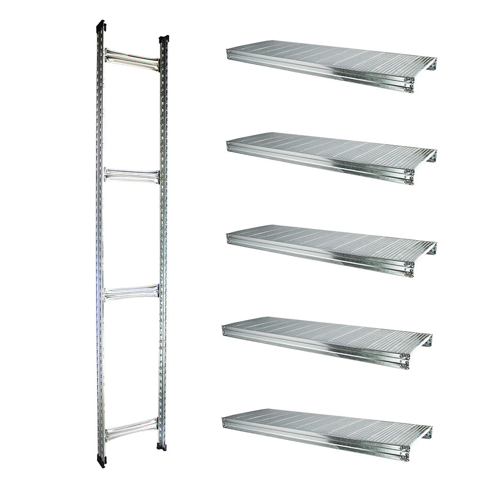 Boltless Rack Extension | 5 Shelf Levels | Silver | SIM WIN LIANG Singapore