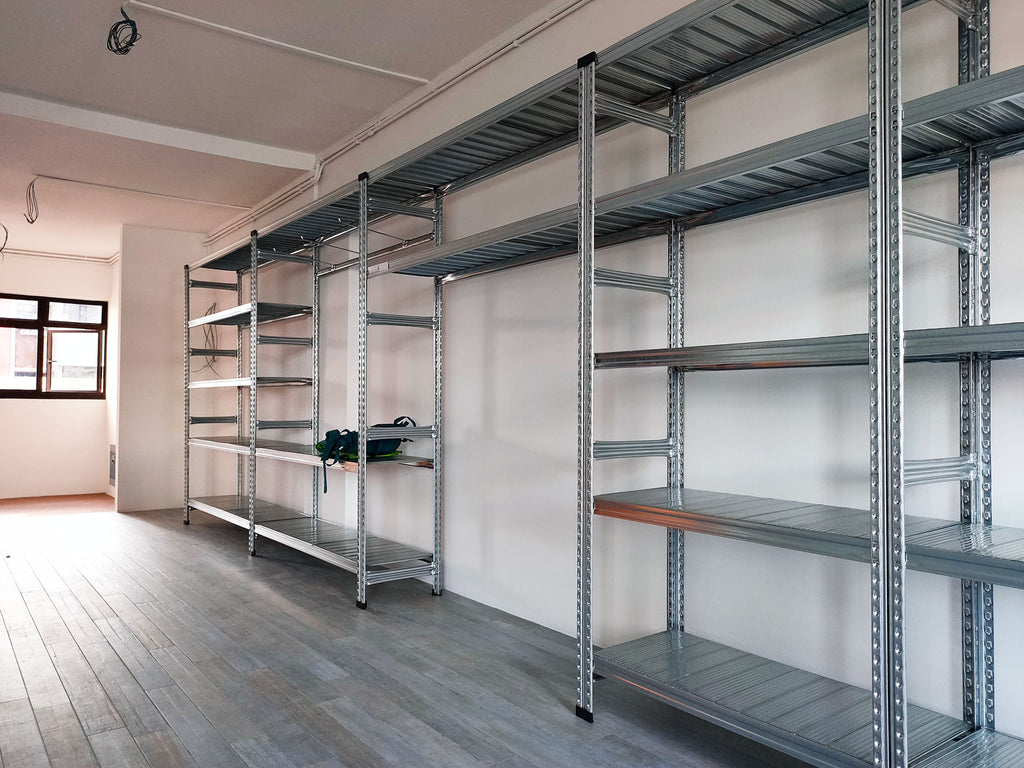 Boltless Rack Row with Reinforcement Bar and Hooks in Living Room by SIM WIN LIANG