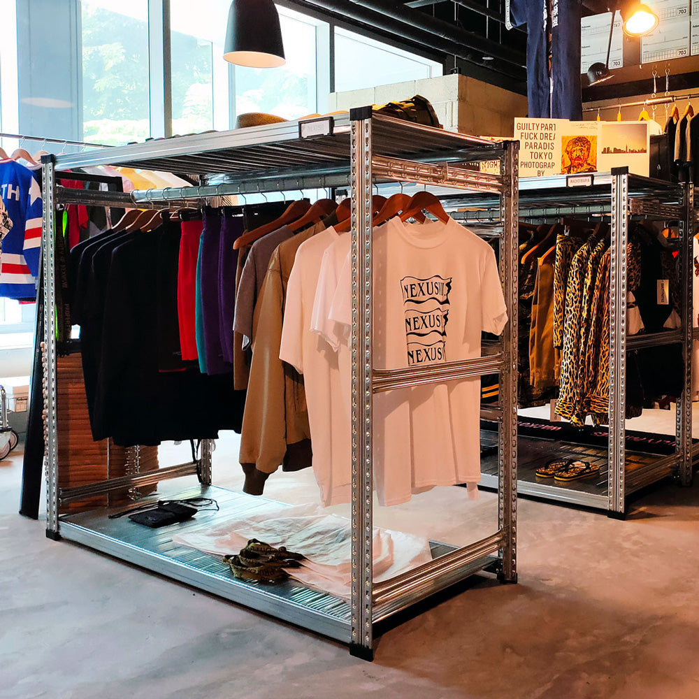 Boltless Display Clothes Rack, Silver for Retail Shop - SIM WIN LIANG Singapore