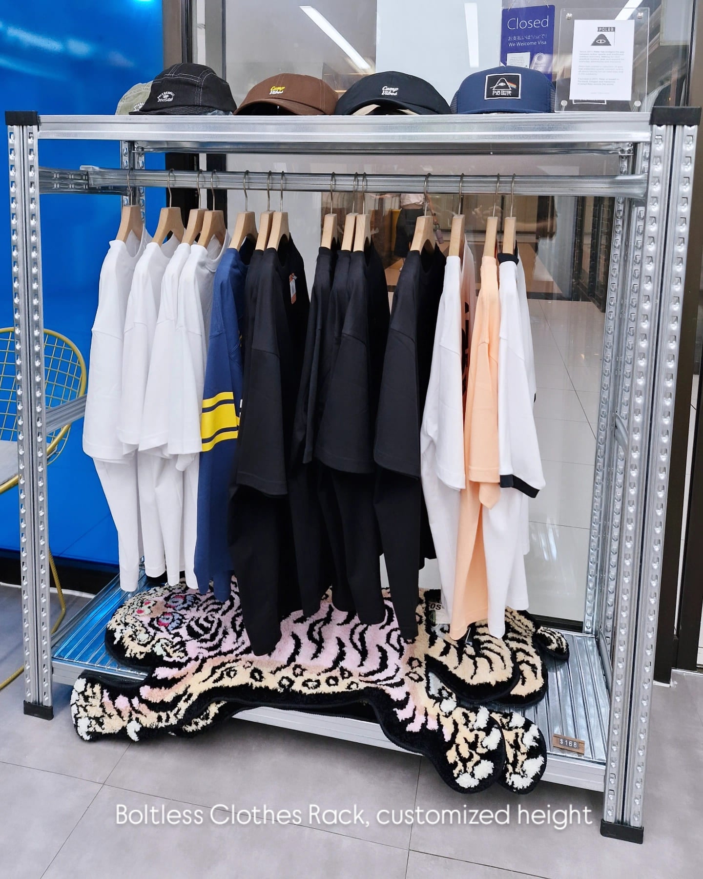 Boltless Display Clothes Rack, Silver for Popup Store - SIM WIN LIANG Singapore