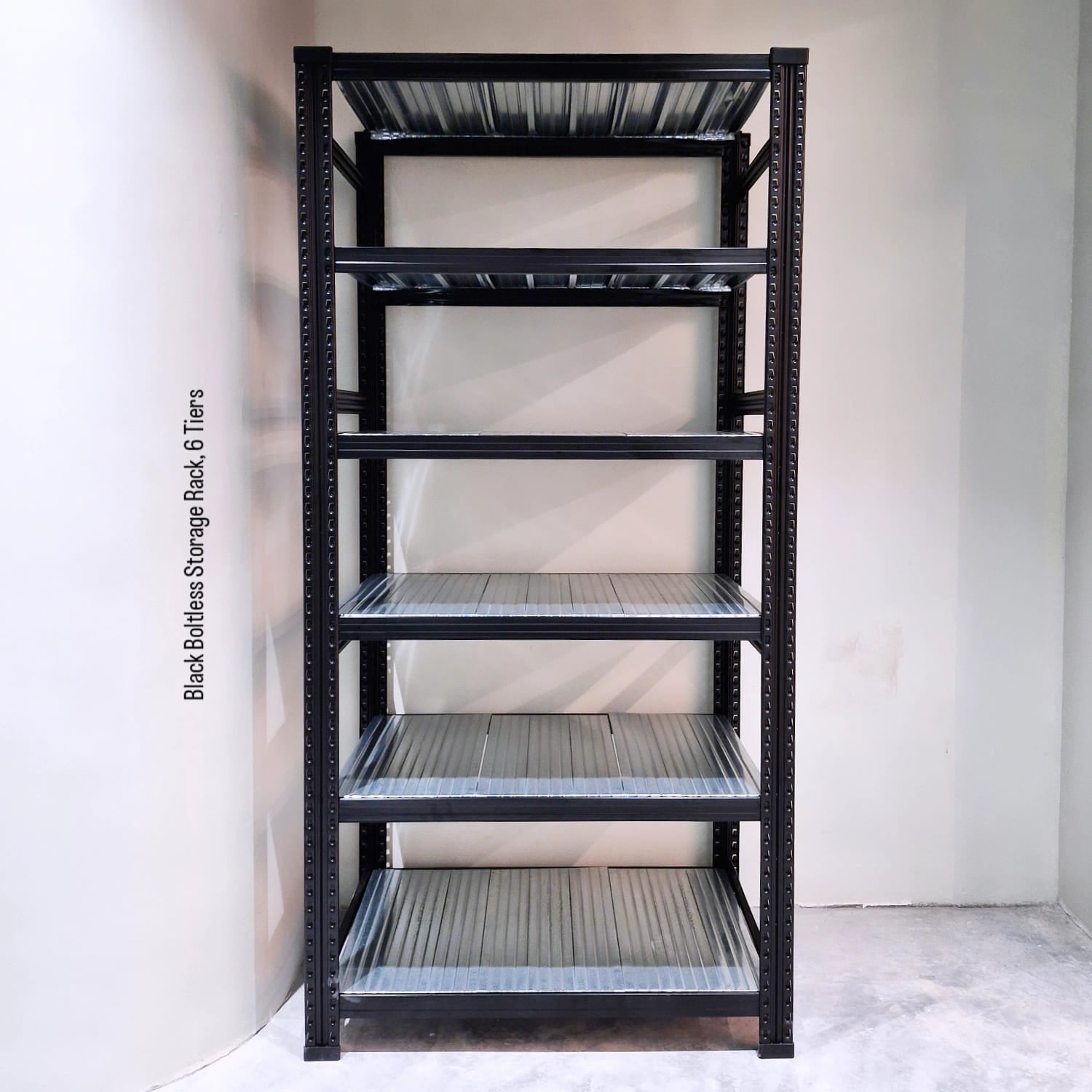 Boltless Storage Rack, Black 6 Tiers for Home, Office, Storeroom and Warehouse - SIM WIN LIANG Singapore