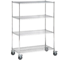 Chrome Wire Shelving 4 Tiers with Castor Wheels - SIM WIN LIANG Singapore