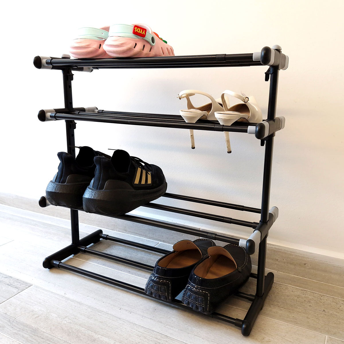 Plastic Extendable Shoe Rack 4 Tiers DIY SIM WIN LIANG Singapore