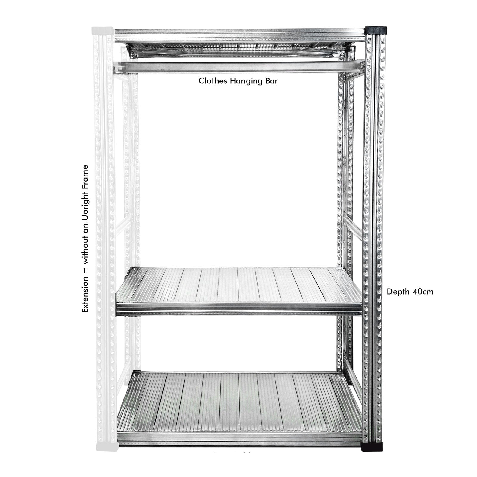 Boltless Clothes Rack Extension Lite for Home Retail Display - SIM WIN LIANG Singapore