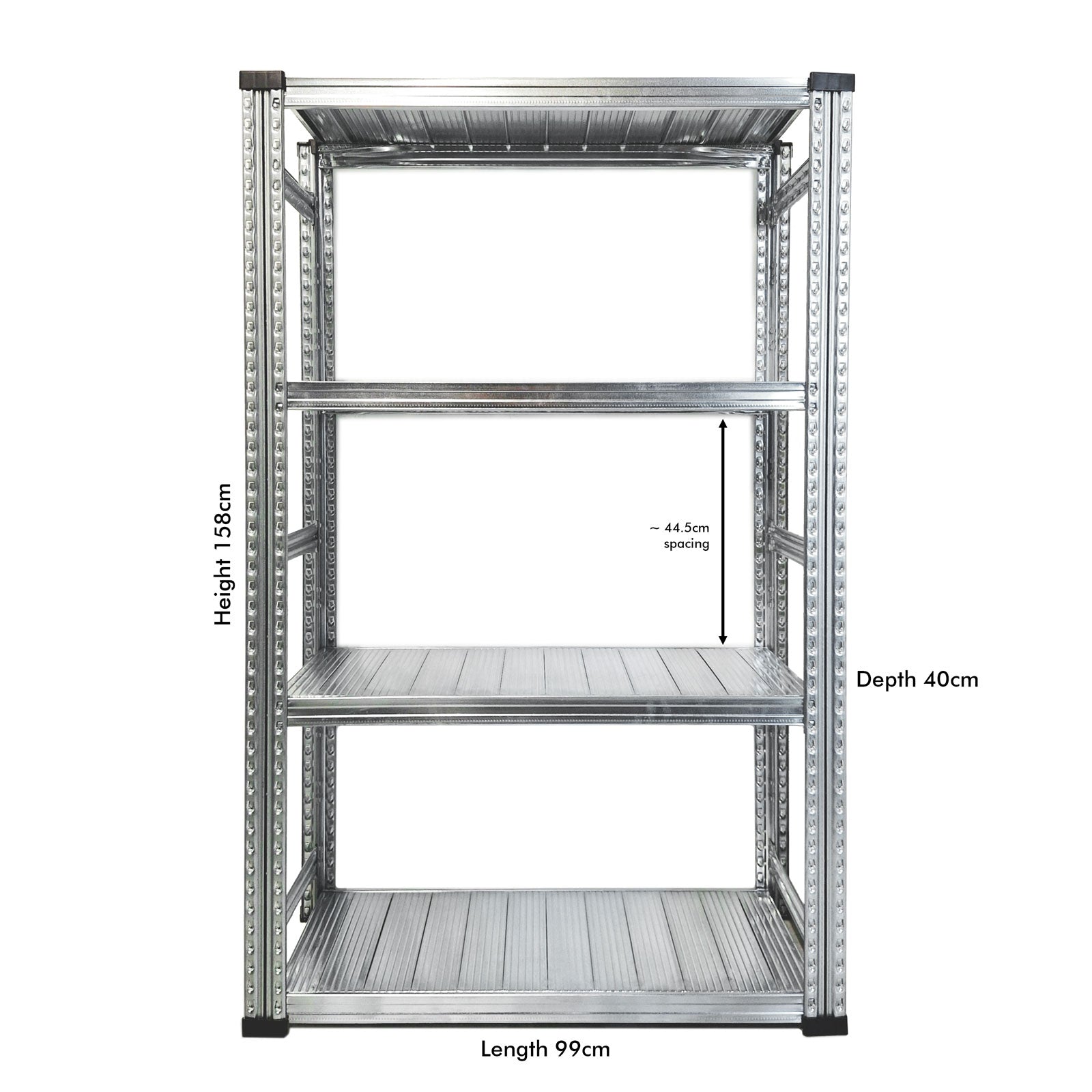 Boltless Storage Rack Lite H158cm Galvanized Steel Silver - SIM WIN LIANG Singapore