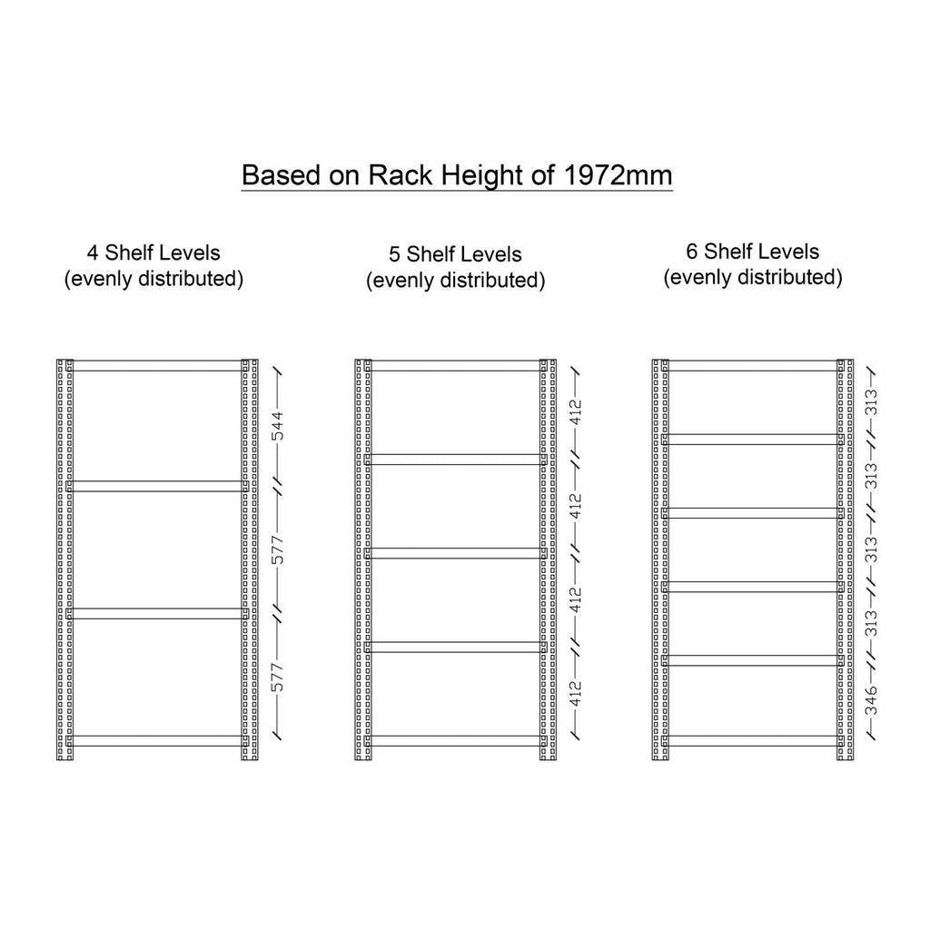 Boltless Rack Shelf Level Distribution | H1972mm | SIM WIN LIANG Singapore
