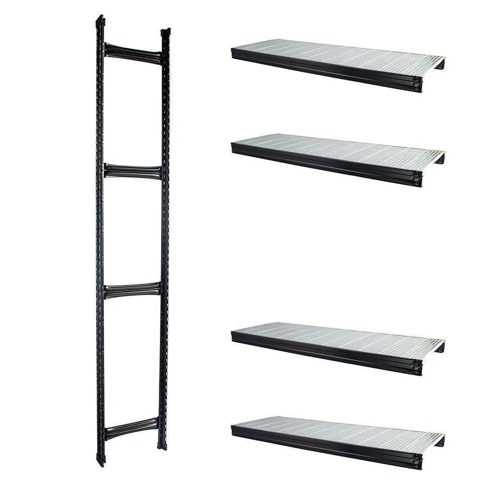 Boltless Rack Extension | 4 Shelf Levels | Black | SIM WIN LIANG Singapore