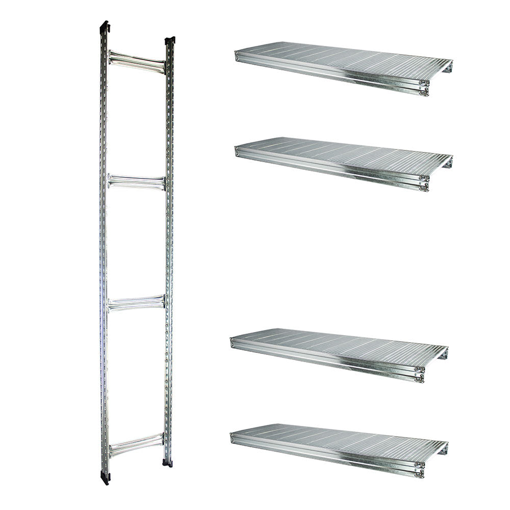 Boltless Rack Extension | 4 Shelf Levels | Silver | SIM WIN LIANG Singapore